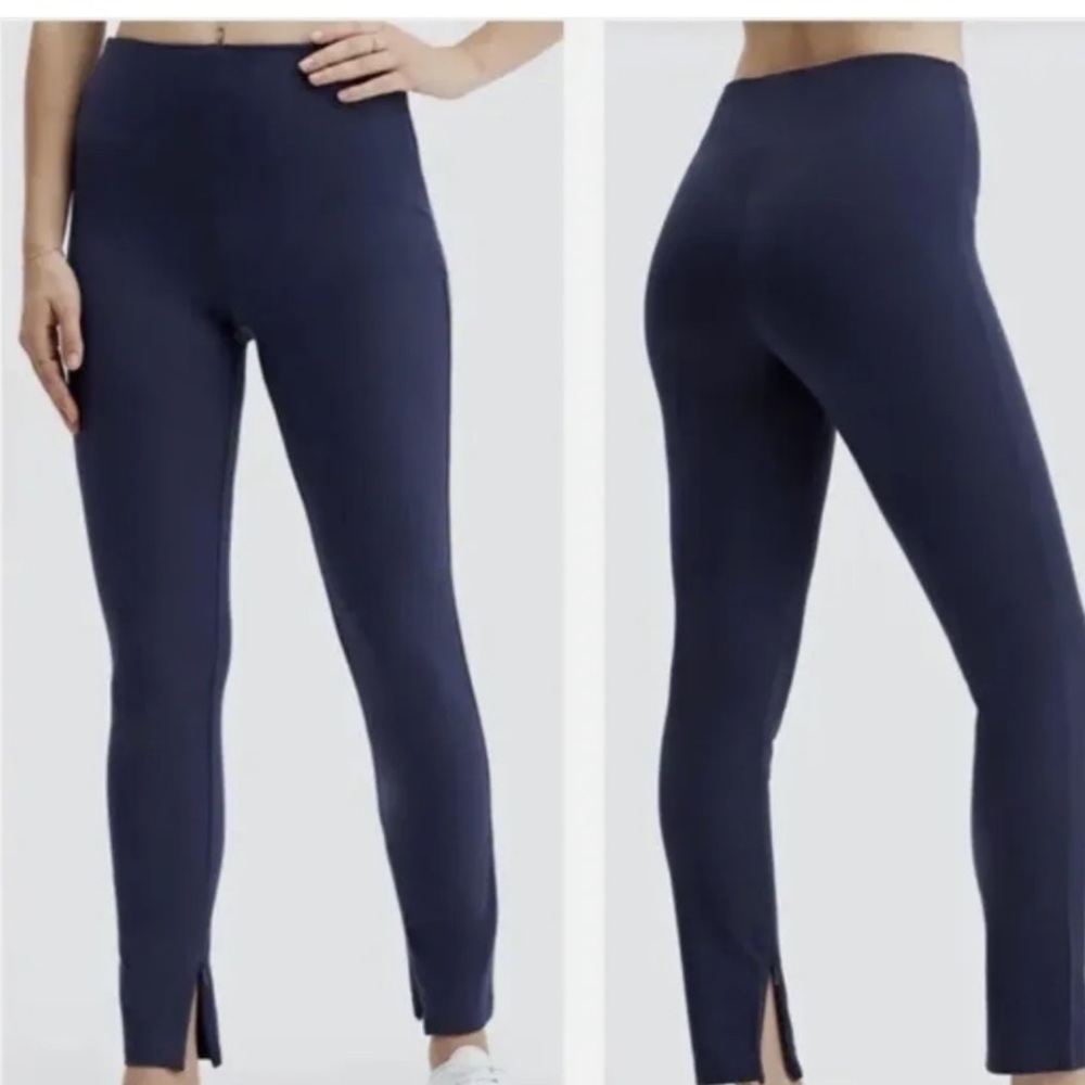 NWT! Fabletics Ponte Skinny Knit Zip Split Ankle Pants XL Navy